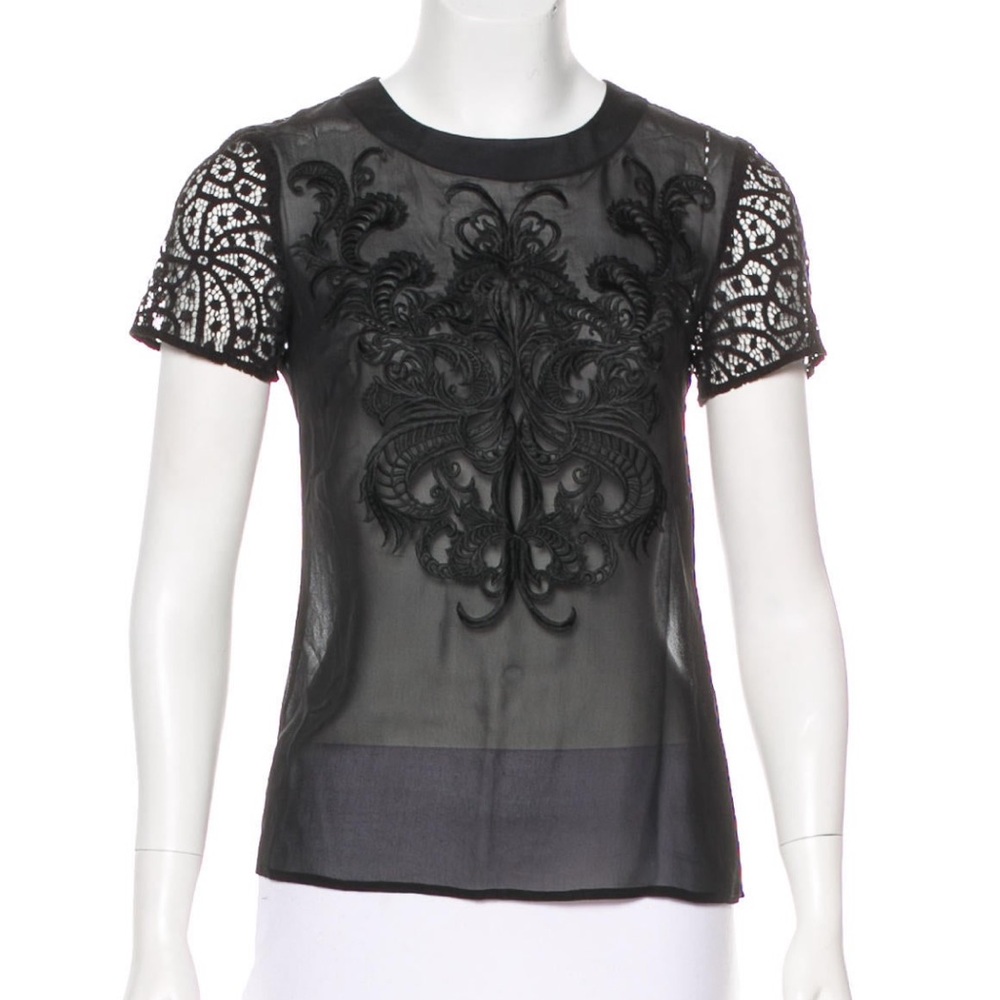 Karen Millen Embroidered Short-sleeve top